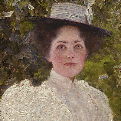 تابلوی نقاشی دختر در شاخ و برگ اثر گوستاو کلیمت