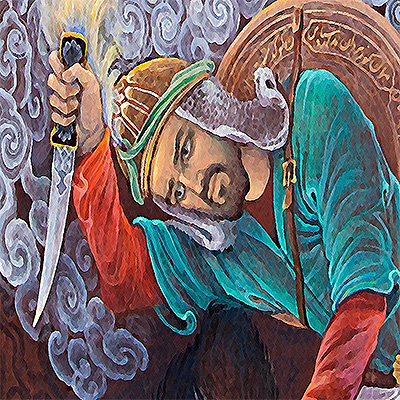 ارائه اثر نگارگری یلان ایرانی در نگاه خانه سوره حوزه هنری