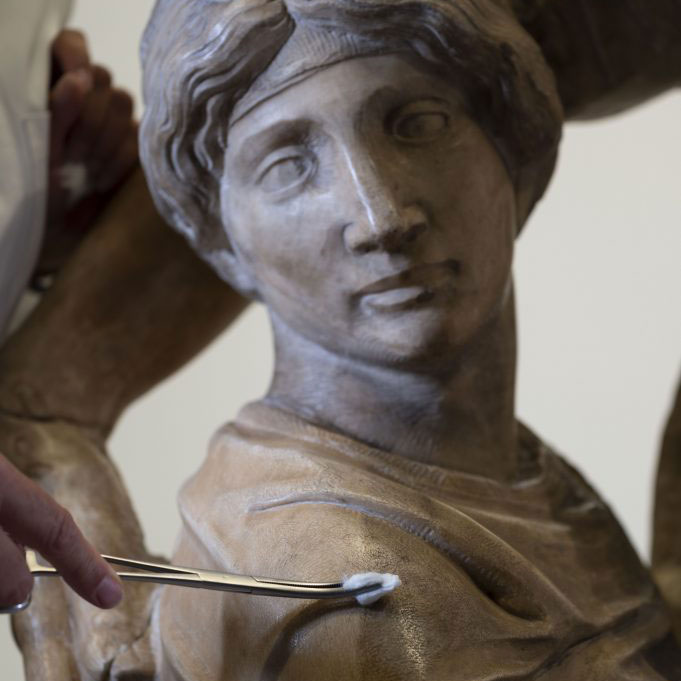 اولین مرمت مجسمه‌ای که میکل آنژ برای مقبره خودش ساخت