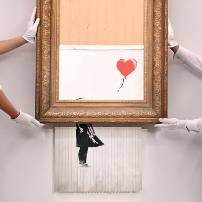 تابلوی دخترک و بادکنک بنکسی به چندین برابر قیمت فروش رفت