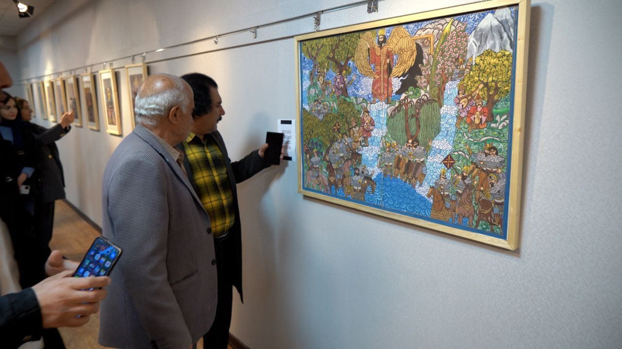 آیین افتتاحیه نمایشگاه «چند پرده از شاهنامه» در نگارخانه باران برگزار شد